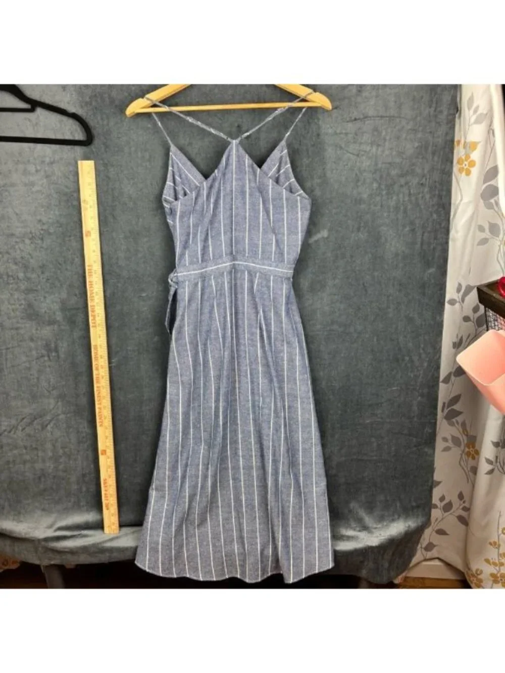 SAYLOR Blue, White Midi Sundress w/midriff cutout detail sz S - Picture 6 of 8
